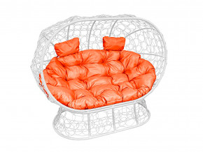 Кокон Лежебока на подставке с ротангом оранжевая подушка в Чайковском - chajkovskij.magazinmebel.ru | фото