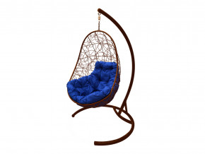 Кокон Овал с ротангом синяя подушка в Чайковском - chajkovskij.magazinmebel.ru | фото - изображение 1