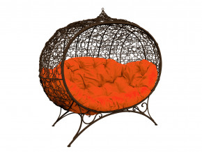 Кокон Улей на ножках с ротангом оранжевая подушка в Чайковском - chajkovskij.magazinmebel.ru | фото