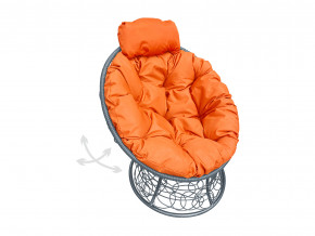 Кресло Папасан мини пружинка с ротангом оранжевая подушка в Чайковском - chajkovskij.magazinmebel.ru | фото