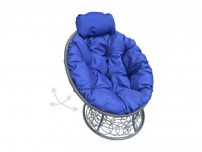 Кресло Папасан мини пружинка с ротангом синяя подушка в Чайковском - chajkovskij.magazinmebel.ru | фото - изображение 1