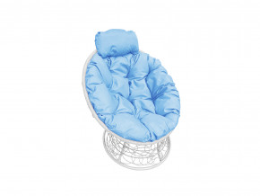 Кресло Папасан мини с ротангом голубая подушка в Чайковском - chajkovskij.magazinmebel.ru | фото
