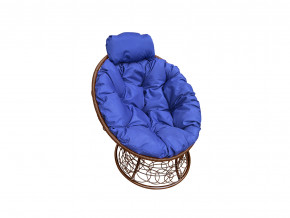 Кресло Папасан мини с ротангом синяя подушка в Чайковском - chajkovskij.magazinmebel.ru | фото