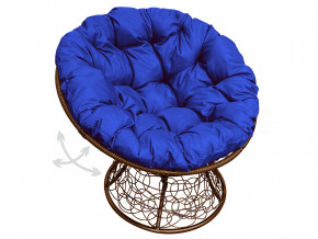 Кресло Папасан пружинка с ротангом синяя подушка в Чайковском - chajkovskij.magazinmebel.ru | фото