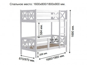 Кровать 2-х ярусная Аист-2 Прованс белый 1800х900 мм в Чайковском - chajkovskij.magazinmebel.ru | фото - изображение 2