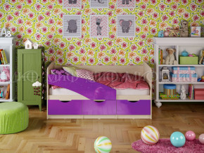 Кровать Бабочки 1600 Фиолетовый металлик в Чайковском - chajkovskij.magazinmebel.ru | фото
