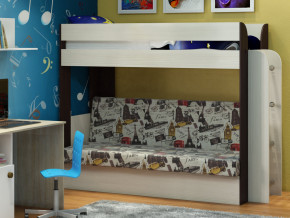 Кровать двухъярусная Карамель 75 венге ткань биг бен в Чайковском - chajkovskij.magazinmebel.ru | фото