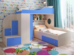 Кровать Кадет 2 Дуб молочный-голубой в Чайковском - chajkovskij.magazinmebel.ru | фото