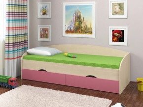 Кровать Соня 2 дуб молочный-розовый в Чайковском - chajkovskij.magazinmebel.ru | фото